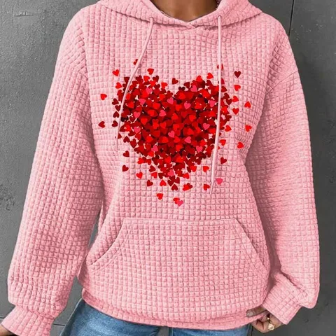 Women's Hoodies Long Sleeve Casual Streetwear Heart Shape