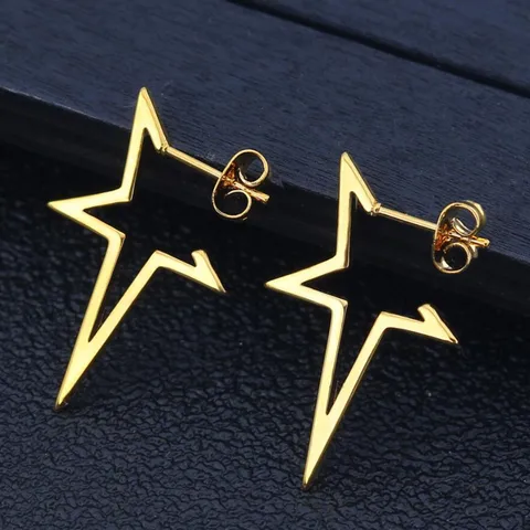 1 Pair Fashion Star Star Hollow Out 304 Stainless Steel 18K Gold Plated Drop Earrings