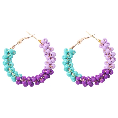 1 Pair Vacation Circle Plastic Resin Women's Hoop Earrings