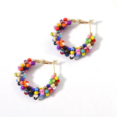 1 Pair Vacation Circle Plastic Resin Women's Hoop Earrings