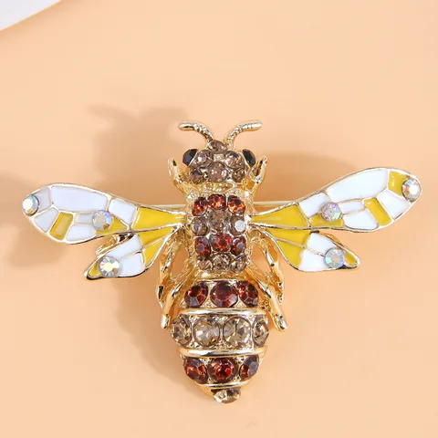 Retro Bee Alloy Inlay Rhinestones Women's Brooches 1 Piece