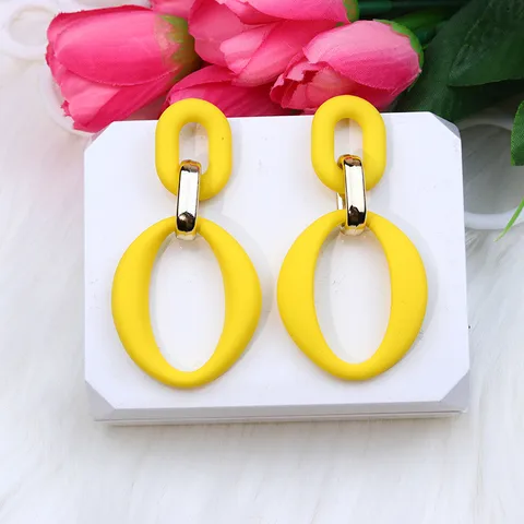 Wholesale Jewelry 1 Pair Simple Style Geometric Arylic Earrings