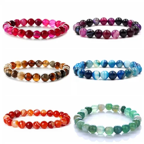 Retro Geometric Natural Stone Beaded Bracelets