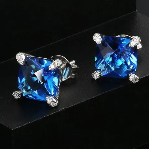 1 Pair Hip-hop Geometric Inlay Copper Zircon Ear Studs