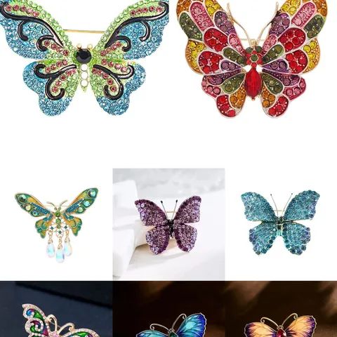 Glam Butterfly Alloy Inlay Rhinestones Unisex Brooches