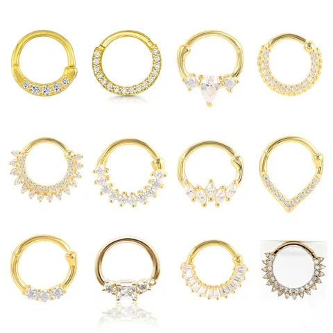 1 Piece Fashion Circle Silver Plating Inlay Zircon Nose Ring