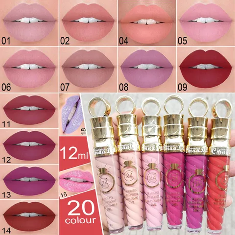 Elegant Letter Stripe Plastic Glass Lipstick