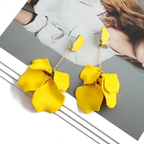 1 Pair Fashion Flower Plating Arylic Drop Earrings