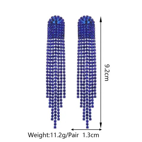 Retro Lady Simple Style Tassel Rhinestone Women's Drop Earrings