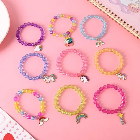 Cartoon Style Star Plastic Resin Beaded Kid's Bracelets