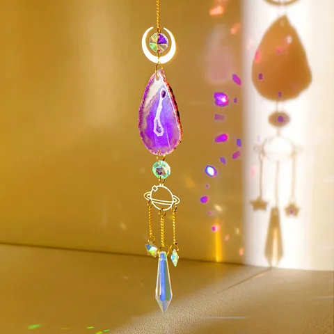 Simple Style Water Droplets Agate Pendant Suncatcher Artificial Decorations