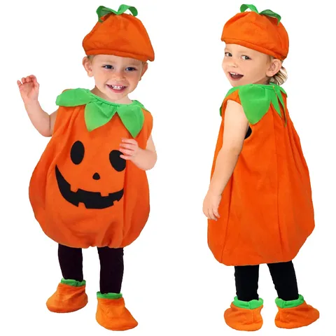 Halloween Funny Pumpkin Printing Polyester Boys Clothing Sets