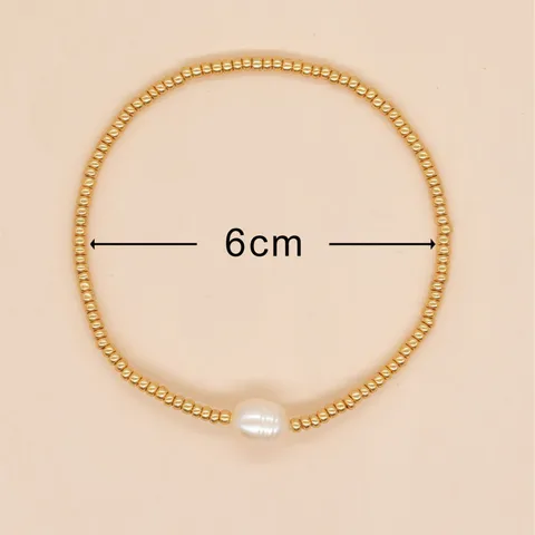 Simple Style Round Freshwater Pearl Seed Bead Wholesale Bracelets