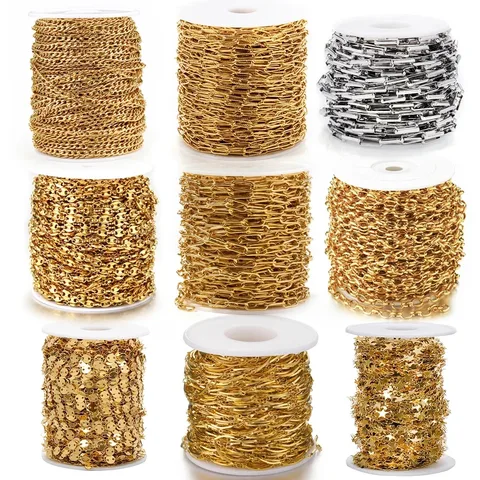 One Meter Per Pack Stainless Steel 18K Gold Plated Polished Jewelry Accessories