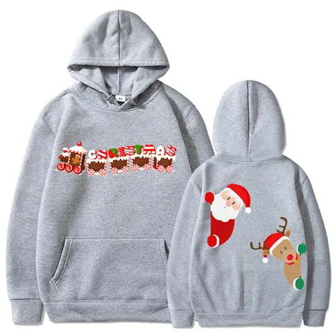 Unisex Hoodie Long Sleeve Unisex Hoodies Printing Christmas Letter Snowman