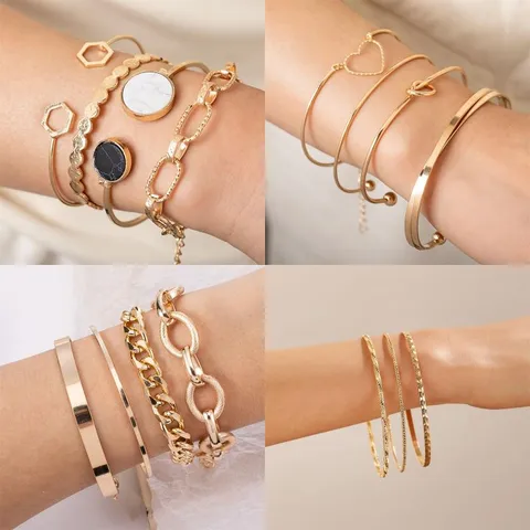 Elegant Simple Style Geometric Alloy Plating 18k Gold Plated Women's Bangle