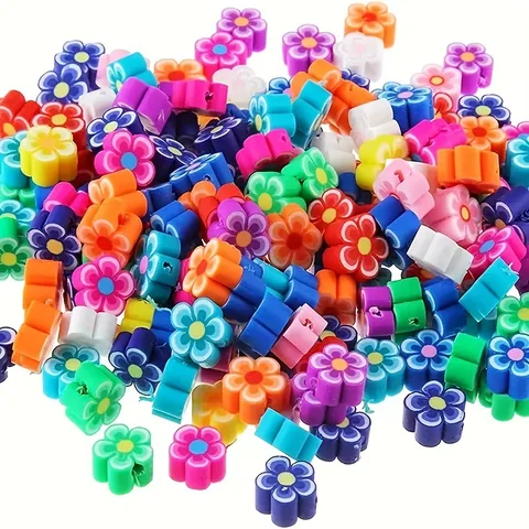 100 PCS/Package Soft Clay Flower Beads