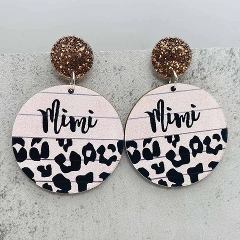 1 Pair Cute Cartoon Character Letter Wood Drop Earrings