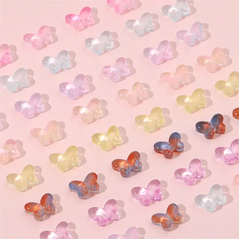 20 Pieces 10 * 14mm Hole 1~1.9mm Glass Butterfly Beads