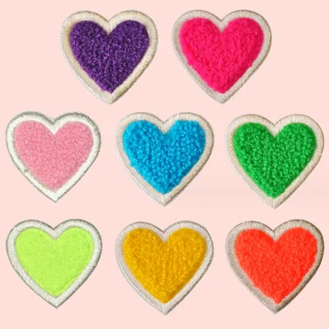 Sweet Heart Shape Plush Cloth Sticker 1 Piece