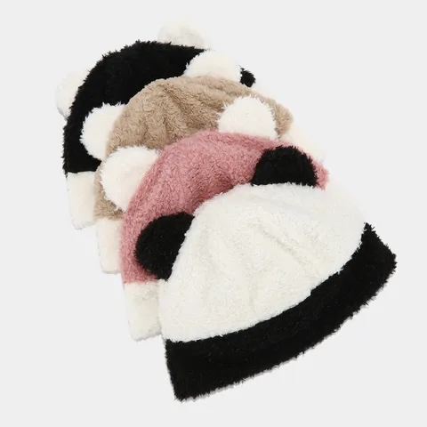 Unisex Cute Sweet Panda Eaveless Beanie Hat