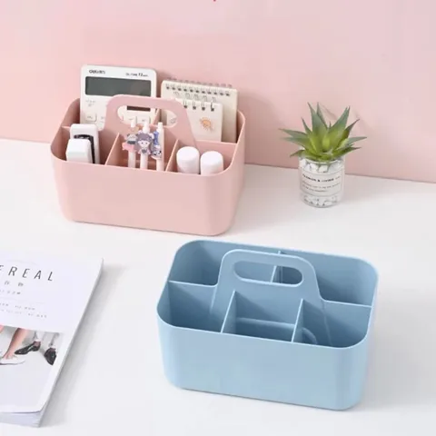 Plastic Portable Storage Box Modern Simple Office Desktop Makeup Finishing Basket Kitchen Portable Snack Box