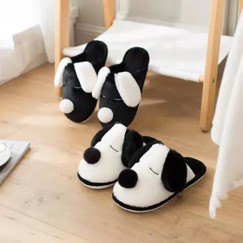 Unisex Casual Animal Round Toe Cotton Slippers