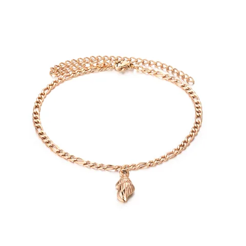 Wholesale Jewelry Marine Style Tropical Conch 304 Stainless Steel Rose Gold Plated Anklet