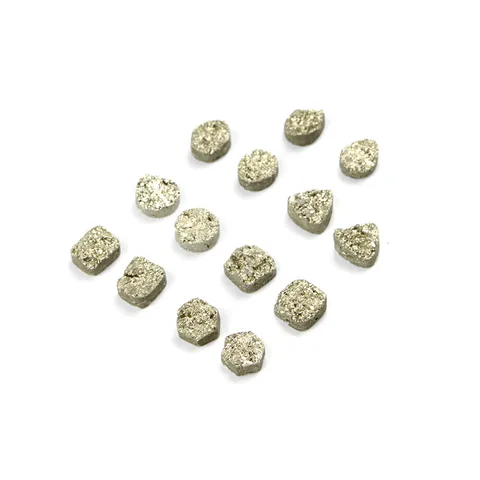 5 PCS/Package 10mm 12mm Non-Porous Natural Stone Natural Stone Gem Crystal Bud Pyrite Geometric Cabochons