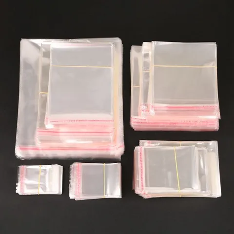 200 Pieces Per Pack Plastic Basic Simple Style Transparent Jewelry Packaging Bags