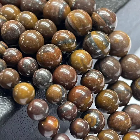 1 Strand/Package Diameter 10mm Diameter 6 Mm Diameter 8mm Natural Stone Tiger Eye Tiger-shaped Stone Iron Tiger Round Polished Beads