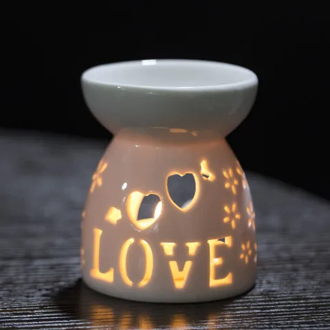 Direct  Multi-flower Hollow Cute Version Small Porcelain Candle Essential Oil Aroma Burner Ceramic Aroma Lamp