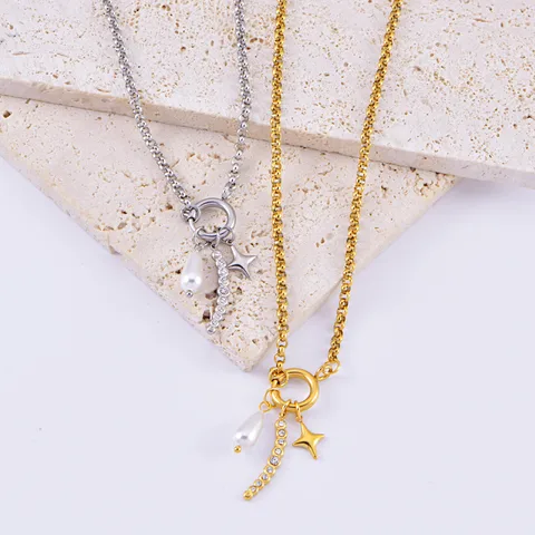 Wholesale Jewelry IG Style Classic Style Star Titanium Steel Plating Pendant Necklace