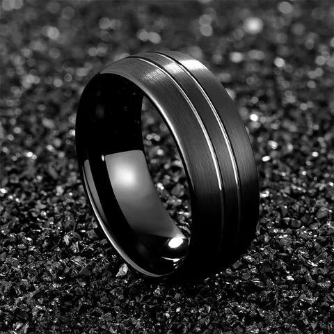 Wholesale Jewelry Casual Streetwear U Shape Tungsten Steel Plating Rings