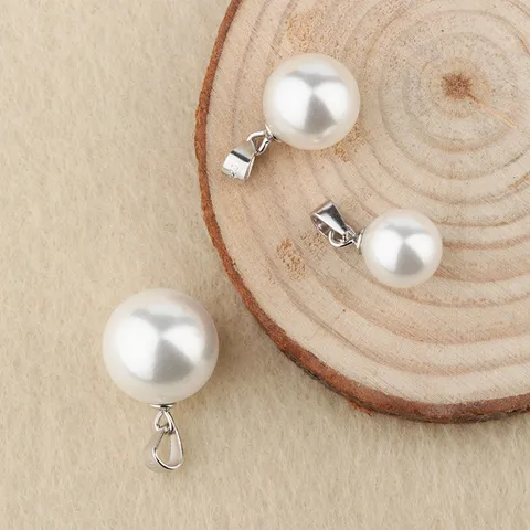 1 Piece Diameter 10mm Diameter 12mm Diameter 8mm Sterling Silver Shell Pearls Round Jewelry Accessories Pendant