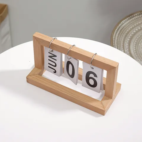 Simple Style Classic Style Geometric Wood Ornaments Calendar Artificial Decorations