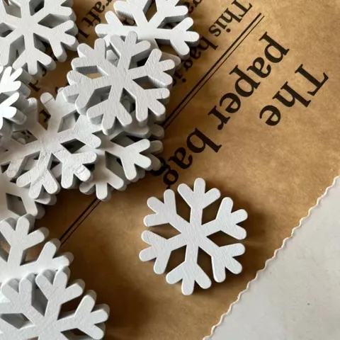 Christmas Basic Simple Style Classic Style Snowflake Wood Party Festival Hanging Ornaments Ornaments