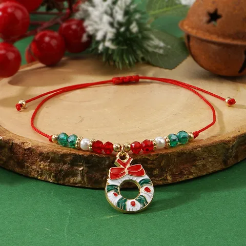 Bohemian Geometric Christmas Tree Santa Claus Artificial Crystal Rope Wholesale Bracelets