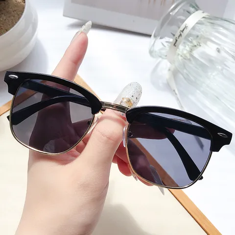 3016 Classic Sunglasses Retro Rice Nail Half Frame Sunglasses Tide Men's Driving Driver Glasses  Wholesale