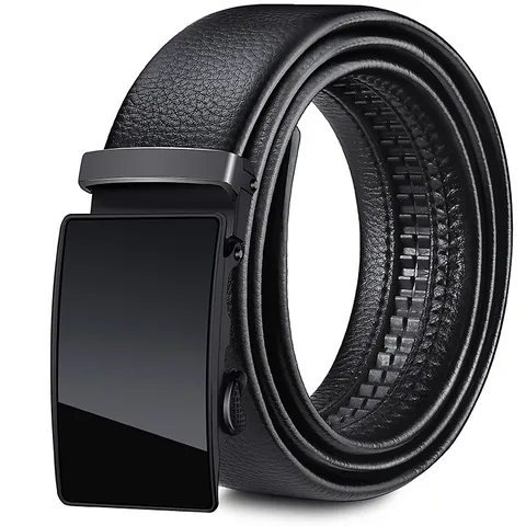 Direct Belt Men's Wholesale Youth Business Soft Leather 3.5 Automatic Buckle Black Belt Running Jianghu Goods Source