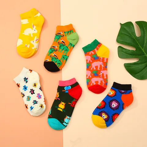 Unisex Cute Animal Cotton Crew Socks 10 Pairs Per Pack