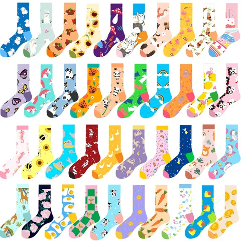 Unisex Cute Animal Cotton Crew Socks 20 Pairs Per Pack