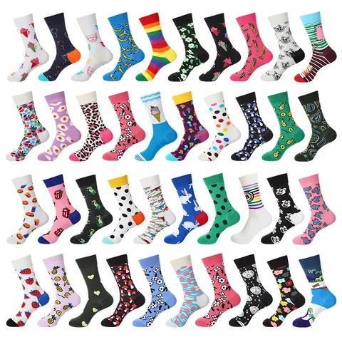 Unisex Modern Style Classic Style Portrait Animal Abstract Cotton Crew Socks 10 Pairs Per Pack