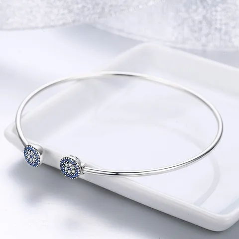 Sterling Silver Simple Style Shiny Bangle