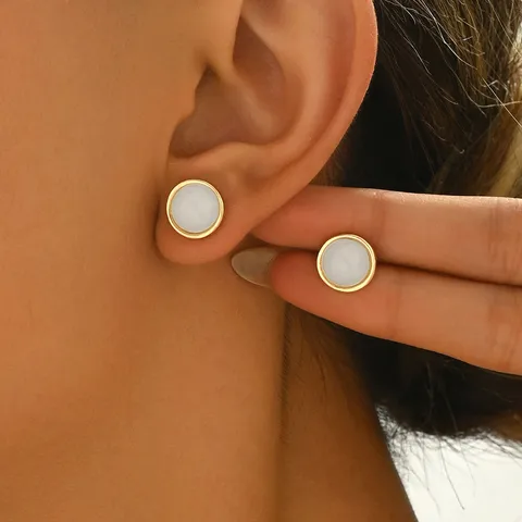 1 Pair Casual Cute Circle Synthetic Resin Ear Studs