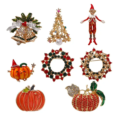 Nordic Style Modern Style Classic Style Pumpkin Christmas Tree Alloy Unisex Brooches