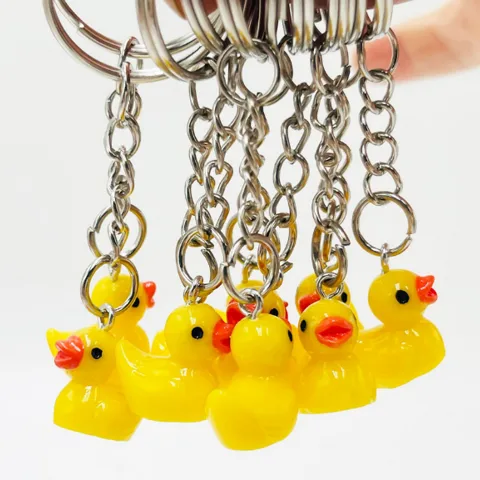 Cartoon Style Cute Duck Resin Unisex Bag Pendant Keychain