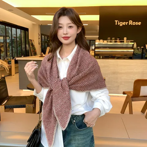 Women's Casual Lattice Imitation Cashmere Shawl