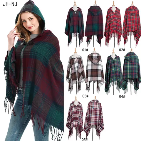 Women's Streetwear Lattice Artificial Wool Acrylic Tassel Shawl