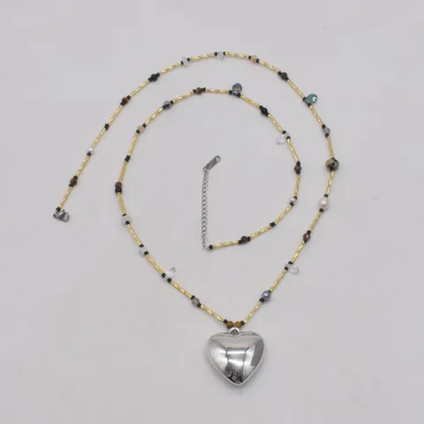 Classic Style Heart Shape Beaded Wholesale Pendant Necklace